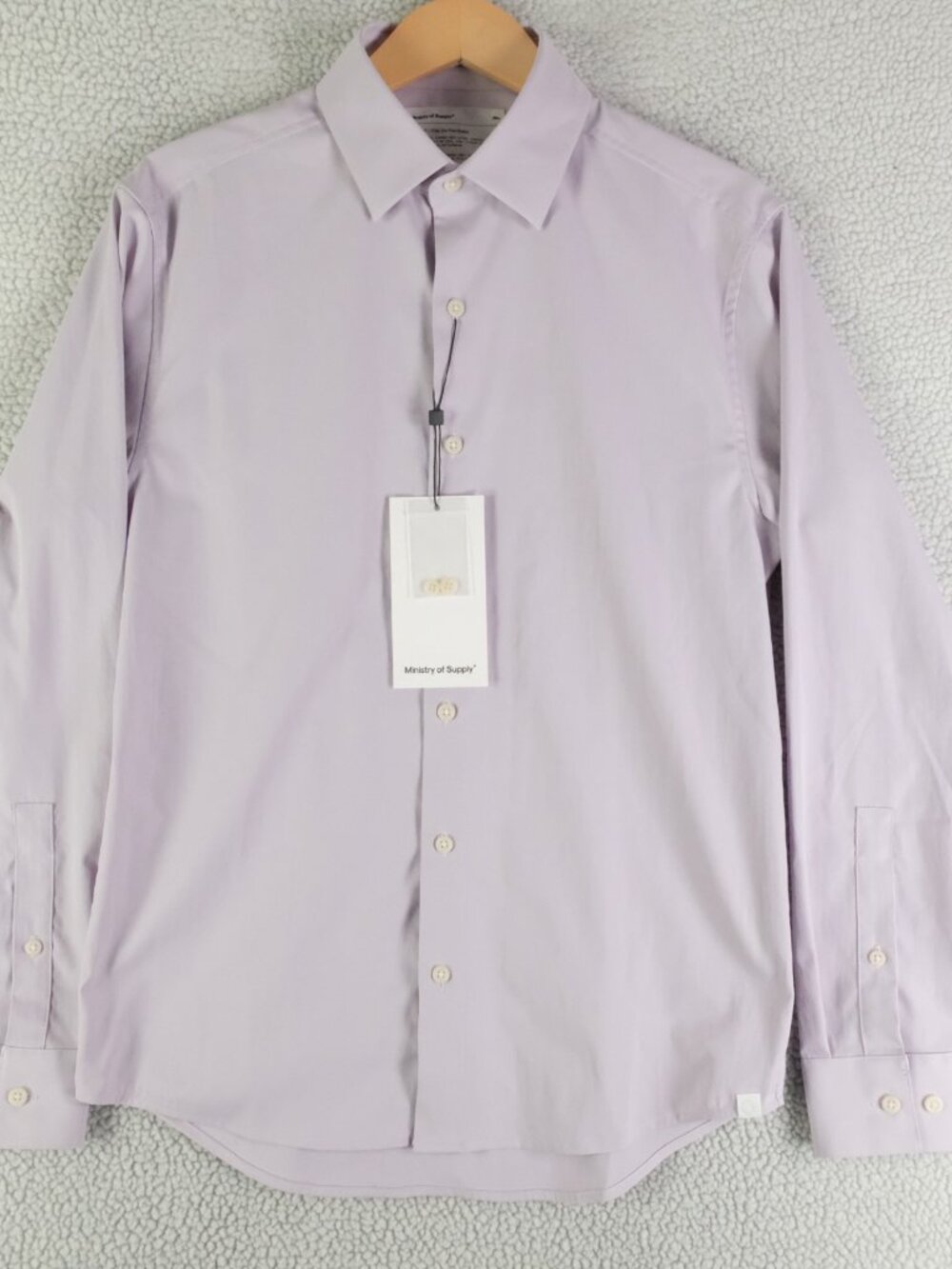 Ministry Of Supply Dress Shirt Mens Small Purple Slim Aerozero Stretch New